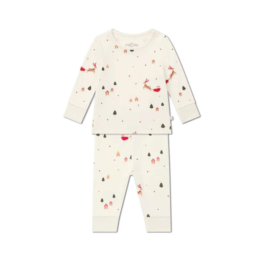 MORI Jolly Journey Pyjamas - Tofu Christmas Print-Pyjamas-Tofu Christmas Print-6-9m | Natural Baby Shower