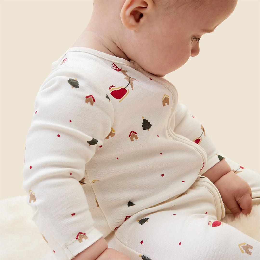 MORI Jolly Journey Two Way Zip-Up Sleepsuit - Tofu Christmas Print-Sleepsuits-Tofu Christmas Print-Newborn | Natural Baby Shower