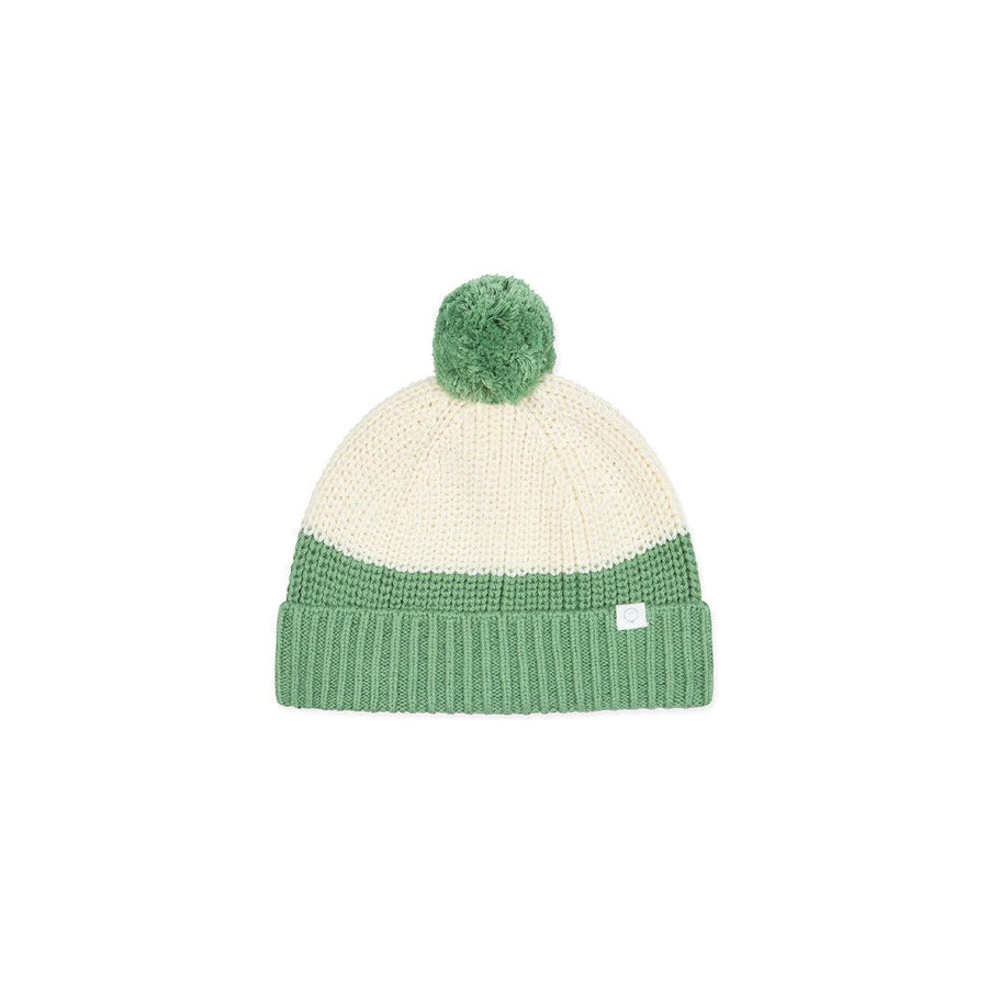 MORI Knitted Colourblock Beanie - Kashmir Green-Hats-Kashmir Green-0-6m | Natural Baby Shower