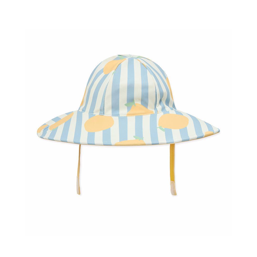 MORI Lemon Floppy Sunsafe Hat with Strap - Lemon & Blue Stripe-Hats-Lemon & Blue Stripe-1 - 3 Y | Natural Baby Shower