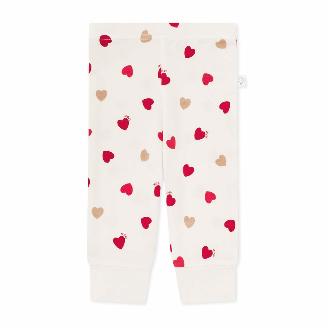 MORI Loveheart Pyjamas - Hearts & Cream-Pyjamas-Hearts & Cream-6 - 9 M | Natural Baby Shower