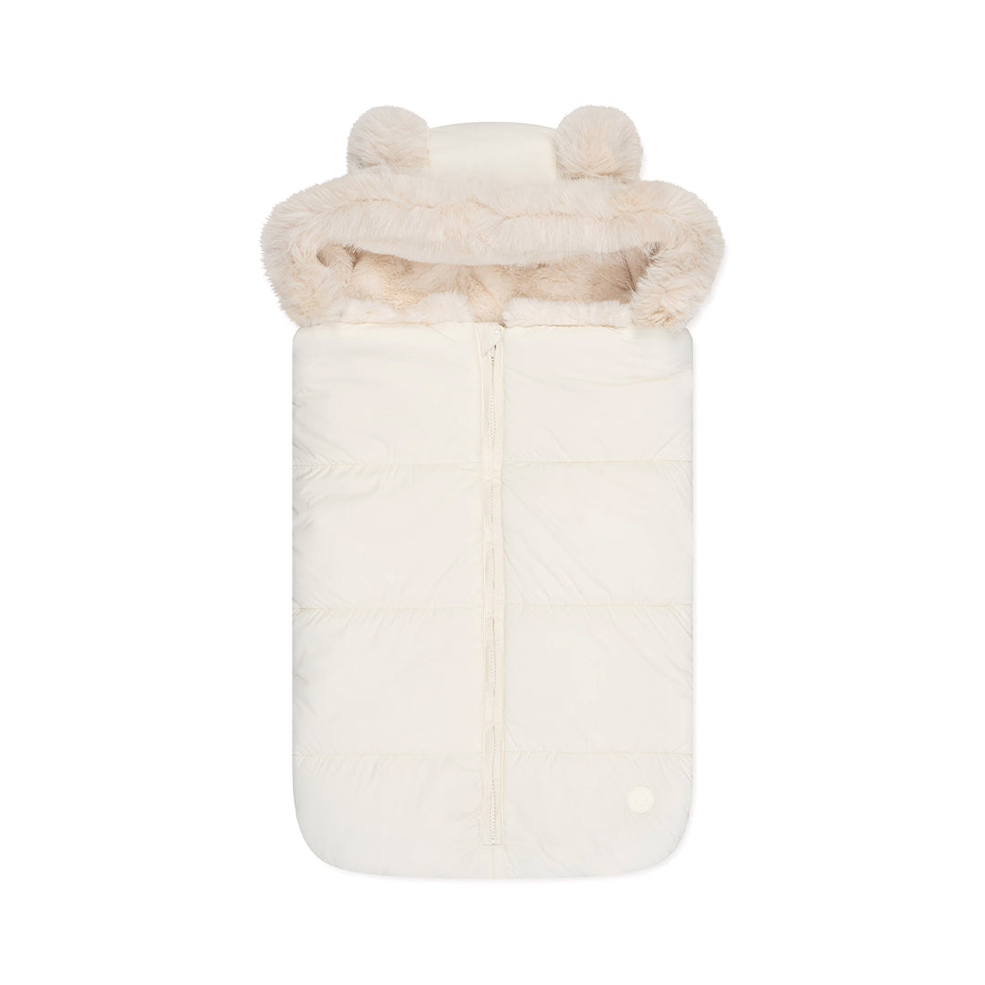 MORI Padded Pram Liner Faux Fur Footmuff - Ecru-Footmuffs-Ecru- | Natural Baby Shower