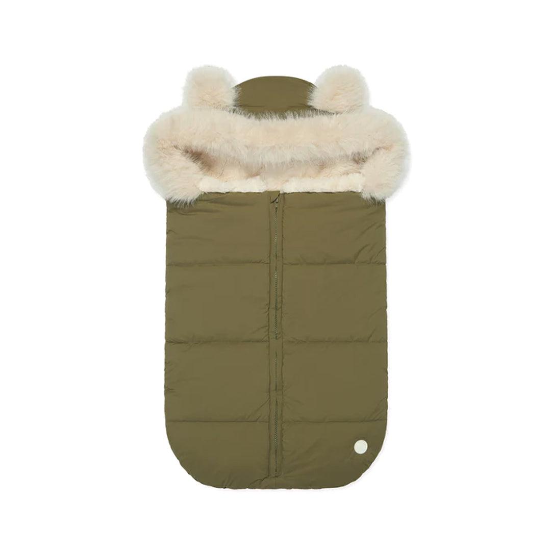 MORI Padded Pram Liner Faux Fur Footmuff - Olive-Footmuffs-Olive- | Natural Baby Shower