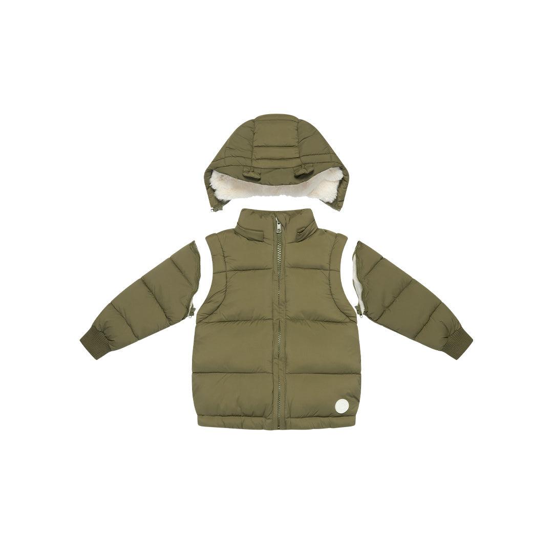 MORI Recycled Waterproof 3-In-1 Padded Coat - Olive-Coats- | Natural Baby Shower