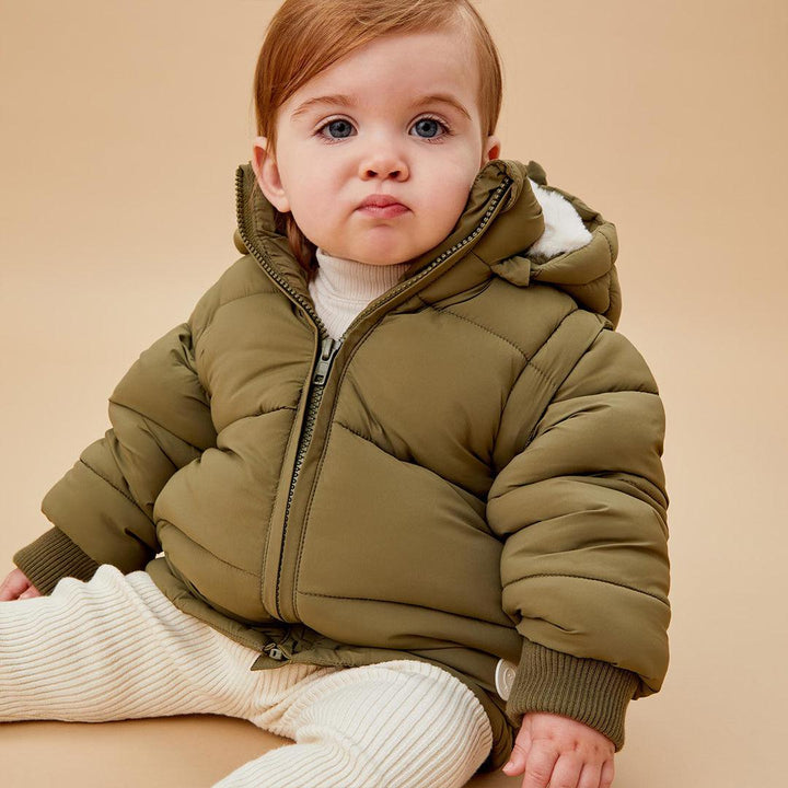 MORI Recycled Waterproof 3-In-1 Padded Coat - Olive-Coats- | Natural Baby Shower