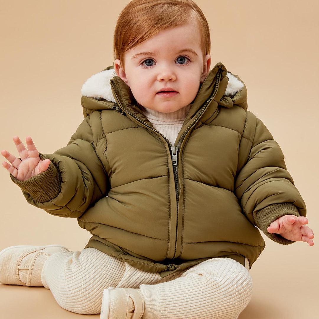 MORI Recycled Waterproof 3-In-1 Padded Coat - Olive-Coats- | Natural Baby Shower