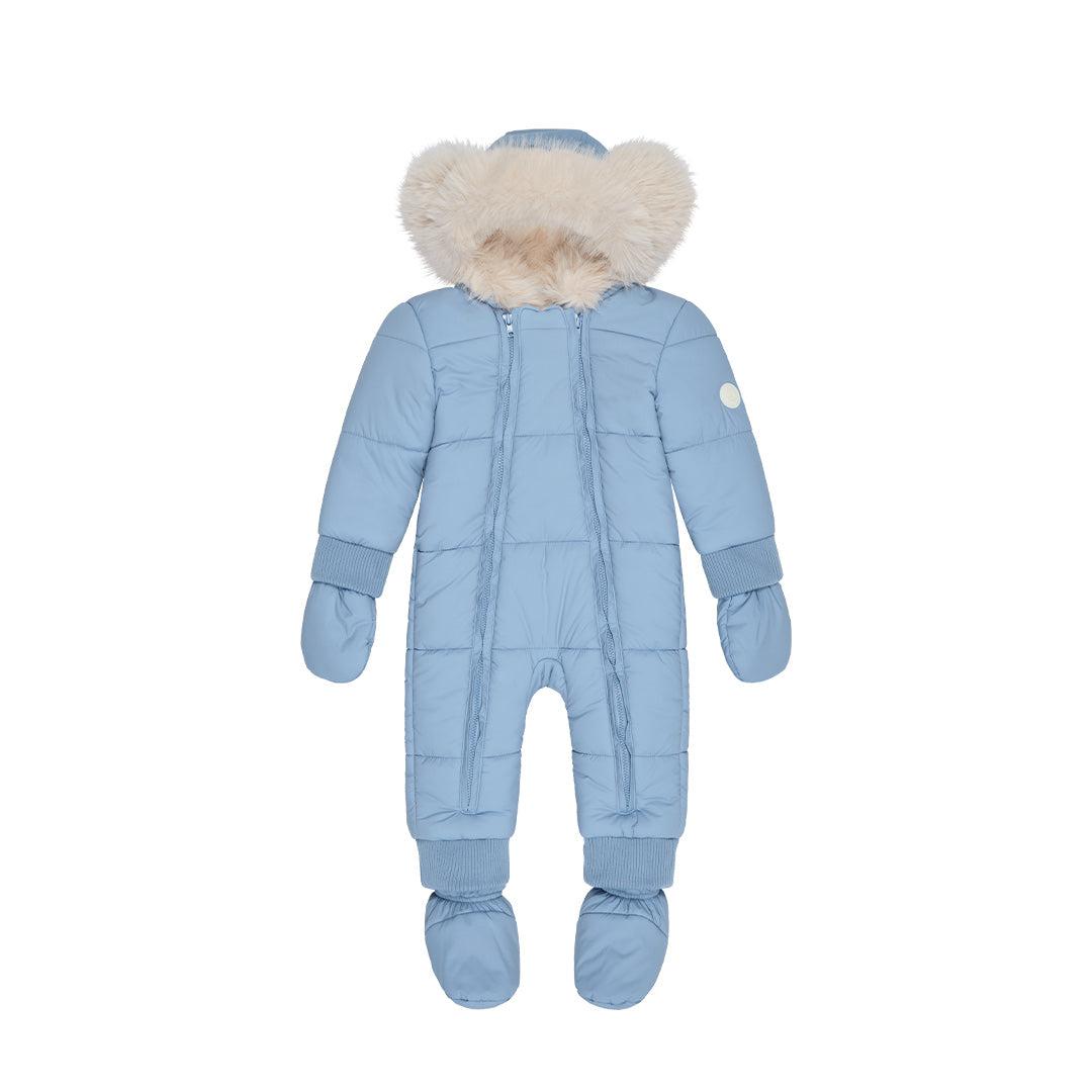 MORI Recycled Waterproof Faux Fur Lined Snowsuit - Blue-Snowsuits- | Natural Baby Shower