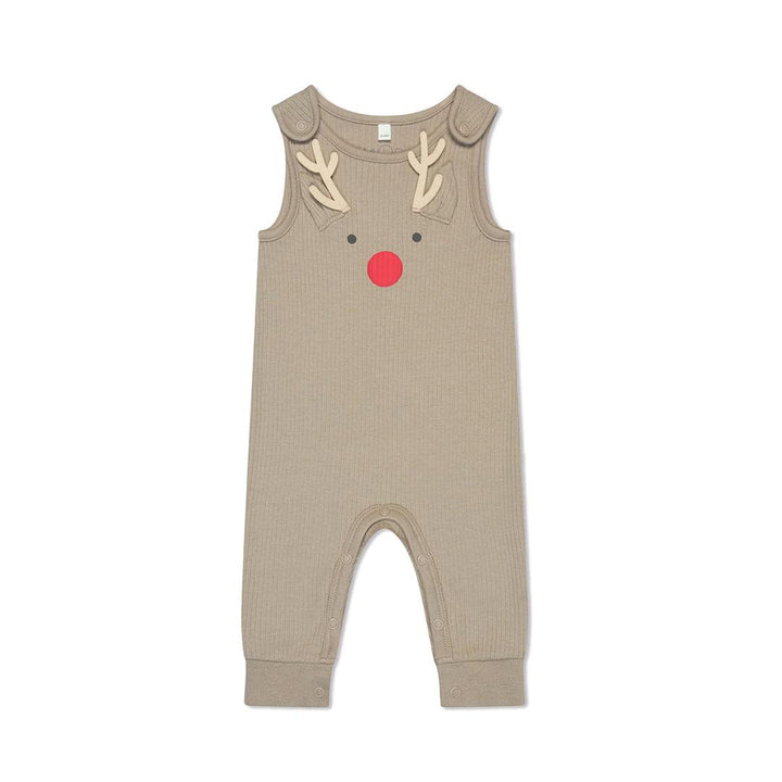 MORI Reindeer Ribbed Dungarees - Brown-Dungarees-Brown-0-3m | Natural Baby Shower