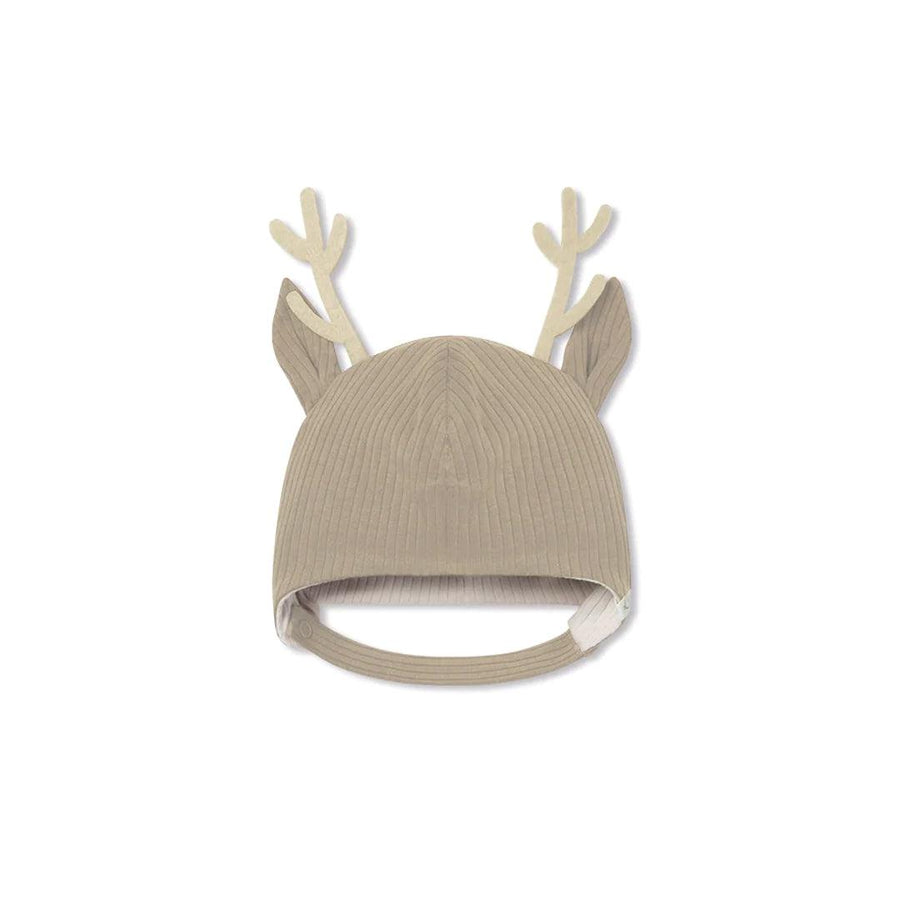 MORI Reindeer Bonnet With Poppers - Brown-Hats-Brown-0-3m | Natural Baby Shower