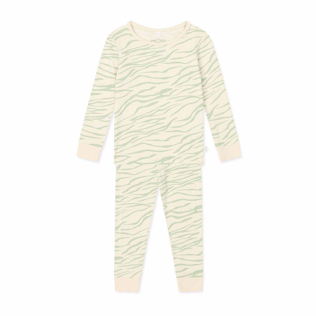 MORI Ribbed Zebra Stripe Pyjamas - Zebra-Pyjamas-Zebra-12 - 18 M | Natural Baby Shower