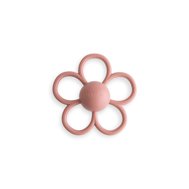 Mushie Daisy Rattle Teether - Dusty Rose-Teethers-Dusty Rose-3+ months | Natural Baby Shower