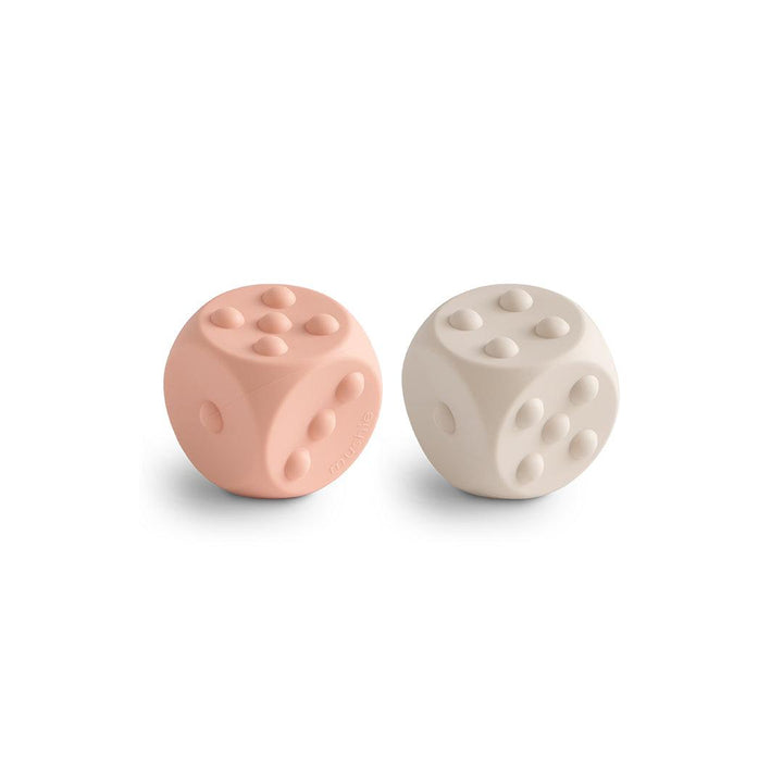 Mushie Dice Press Toy | 2-Pack - Blush/Shifting Sands-Soft Toys-Blush/Shifting Sands-10+ months | Natural Baby Shower