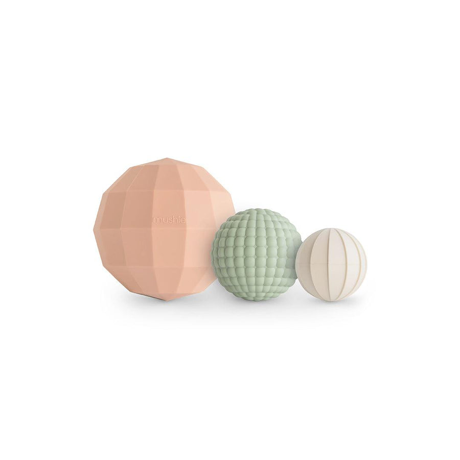 Mushie Nesting Spheres Sensory Toy Blush (Set Of 3) - Blush-Soft Toys-Blush-10+ months | Natural Baby Shower