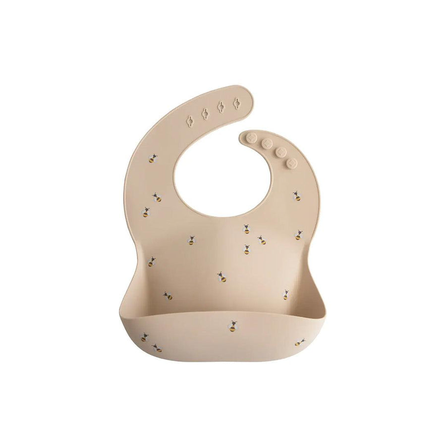 Mushie Silicone Bib - Bees-Bibs-Bees-One size (1-3 years) | Natural Baby Shower