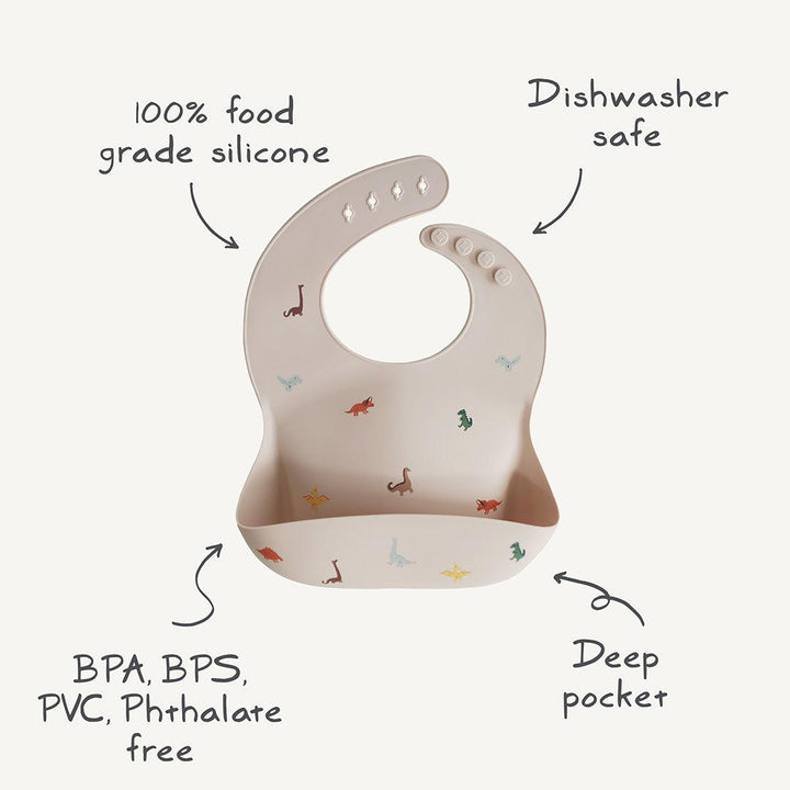 Mushie Silicone Bib - Bees-Bibs-Bees-One size (1-3 years) | Natural Baby Shower