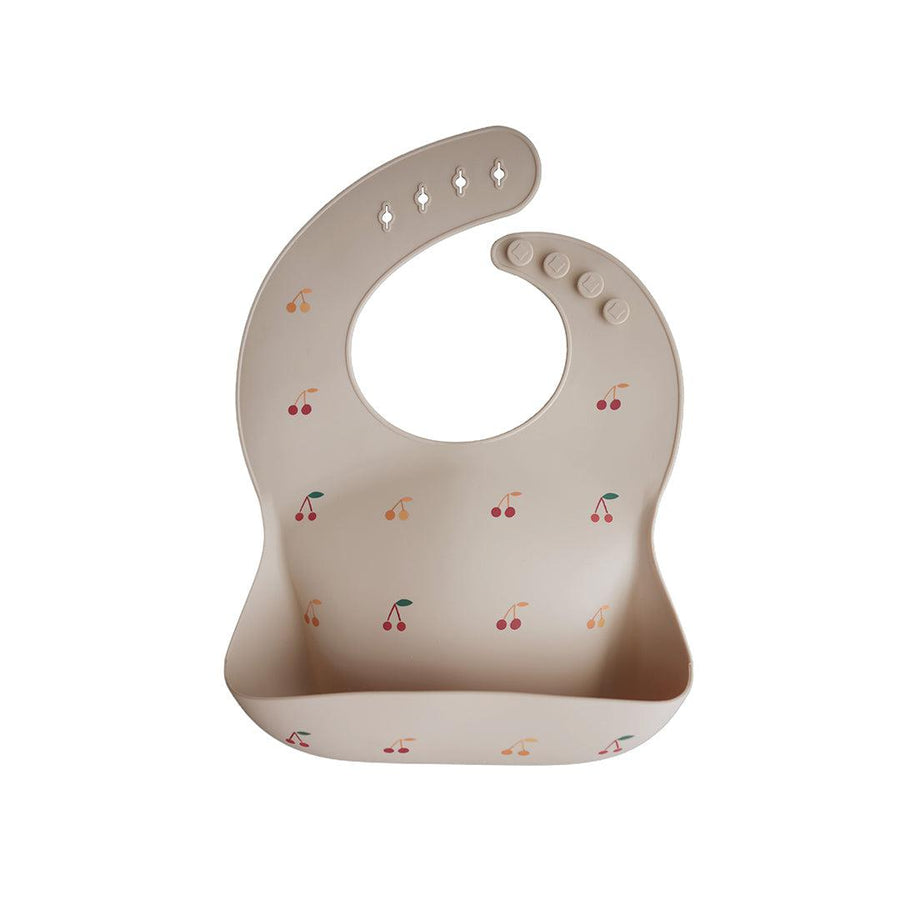 Mushie Silicone Bib - Cherries-Bibs-Cherries-One size (1-3 years) | Natural Baby Shower