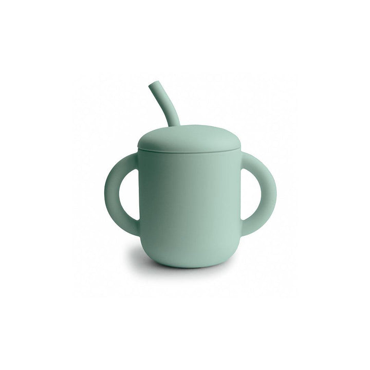 Mushie Training Cup + Straw - Cambridge Blue-Cups-Cambridge Blue-175 ml | Natural Baby Shower