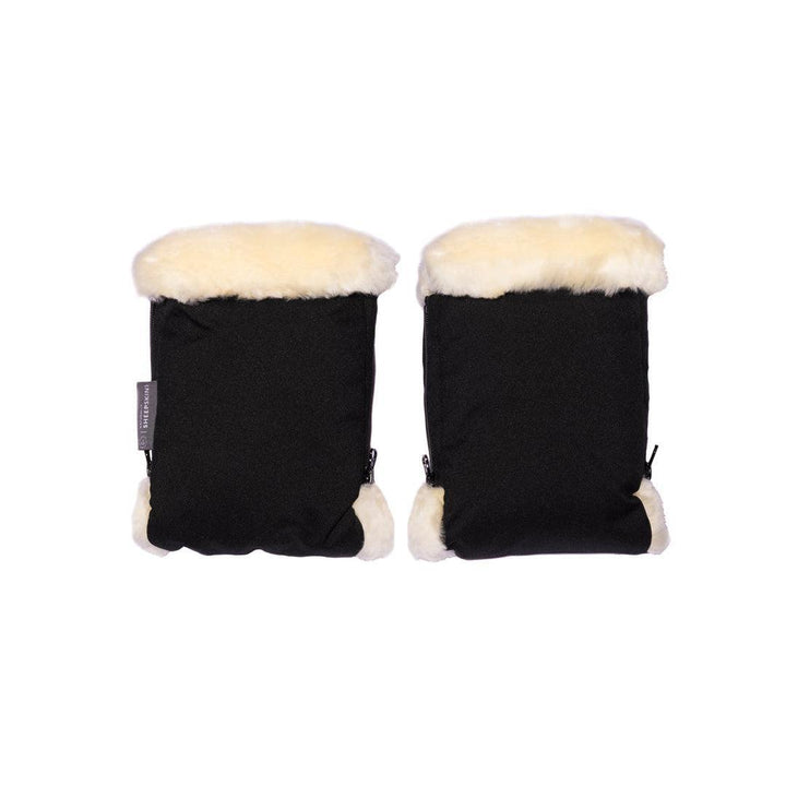 Naturally Sheepskins Deluxe Stroller Mittens - Black-Stroller Mittens-Black- | Natural Baby Shower