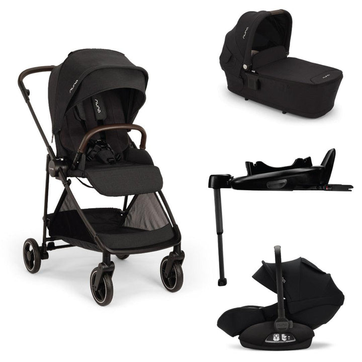 Nuna IXXA NEXT + PIPA NEXT Travel System-Travel Systems-Caviar-No Base | Natural Baby Shower