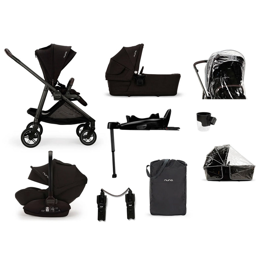 Nuna SWIV Stroller + ARRA NEXT Travel System - Caviar-Travel Systems-Caviar-With Base | Natural Baby Shower