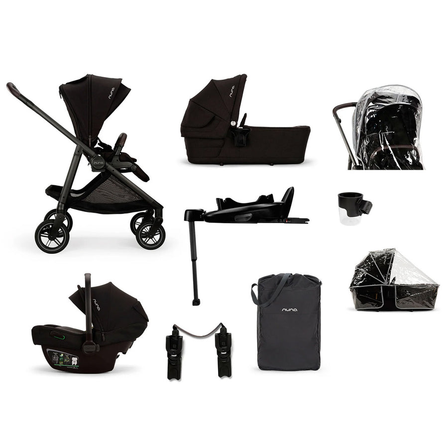 Nuna SWIV Stroller + PIPA NEXT Travel System - Caviar-Travel Systems-Caviar-With Base | Natural Baby Shower