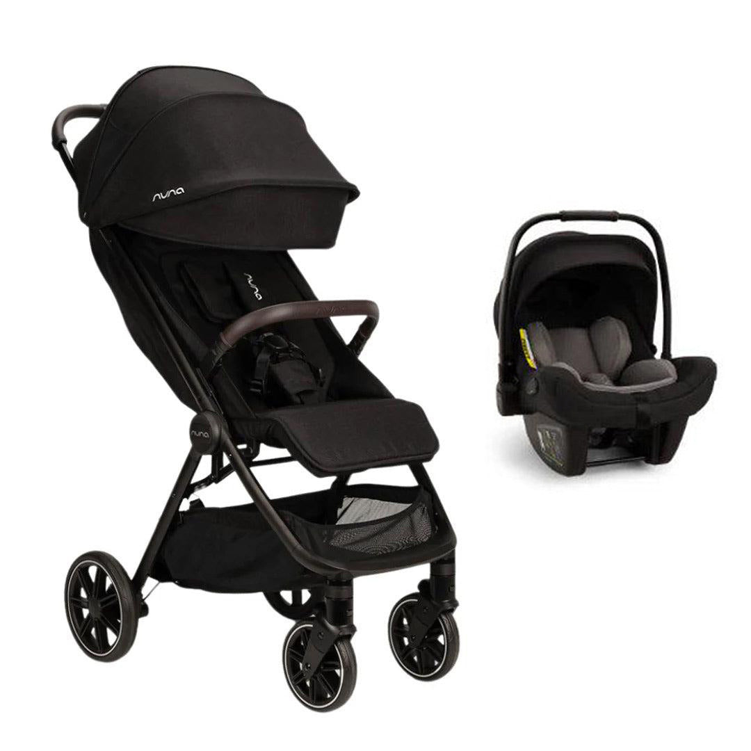 Nuna TRVL LX + PIPA NEXT Travel System-Travel Systems-Caviar-No Base | Natural Baby Shower