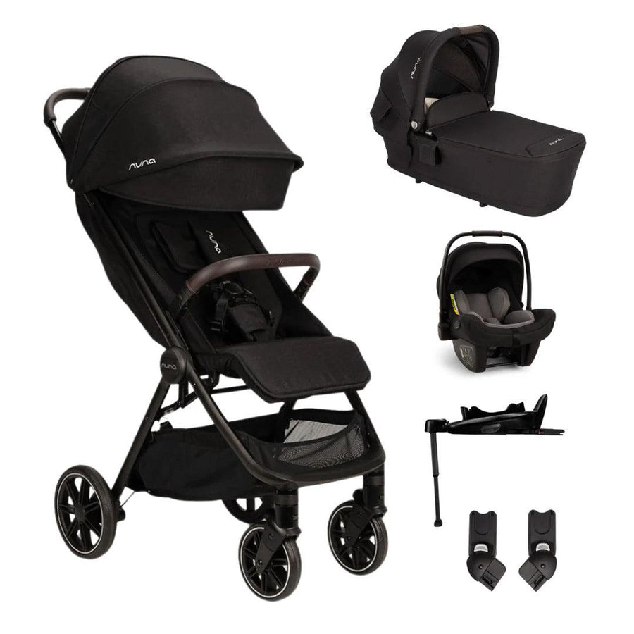 Nuna TRVL LX + PIPA NEXT Travel System-Travel Systems-Caviar-No Base | Natural Baby Shower