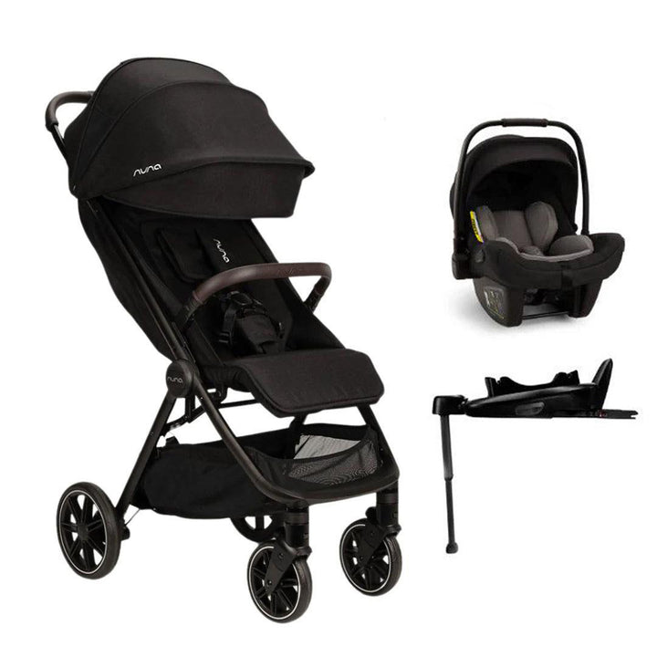 Nuna TRVL LX + PIPA NEXT Travel System-Travel Systems-Caviar-No Base | Natural Baby Shower