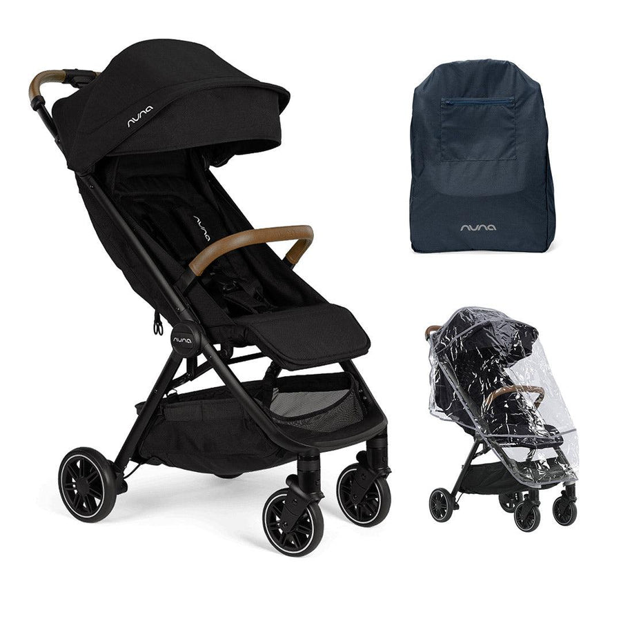 Nuna TRVL Compact Stroller - Caviar-Strollers-With Travel Bag + Raincover- | Natural Baby Shower