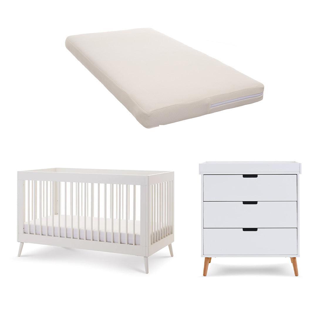 Obaby Maya 2 Piece Room Set - Nordic White-Nursery Sets-No Mattress- | Natural Baby Shower