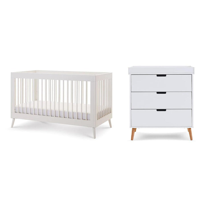 Obaby Maya 2 Piece Room Set - Nordic White-Nursery Sets-No Mattress- | Natural Baby Shower