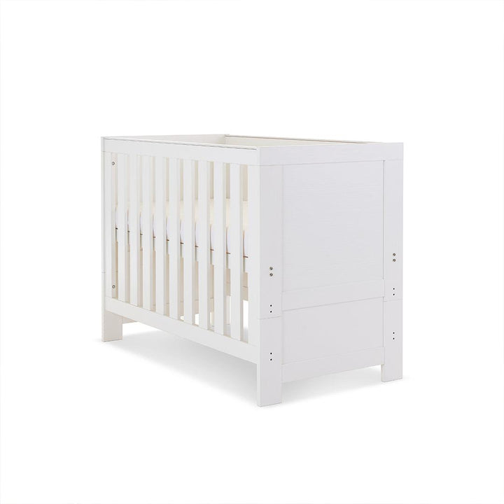 Obaby Nika Mini Cot Bed - White Wash-Cot Beds-White Wash-No Mattress | Natural Baby Shower