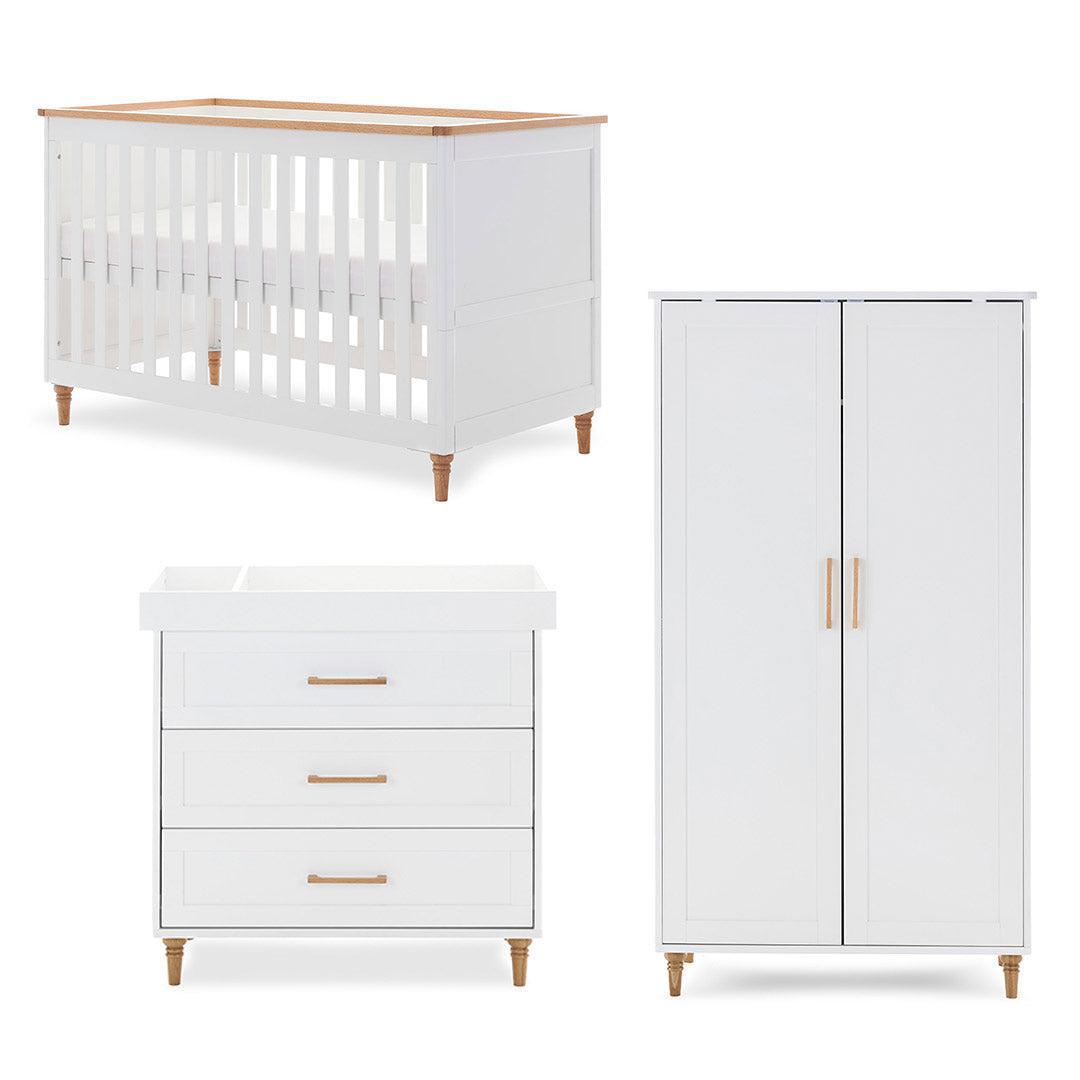 Obaby Orla 3 Piece Room Set - White-Nursery Sets-White- | Natural Baby Shower