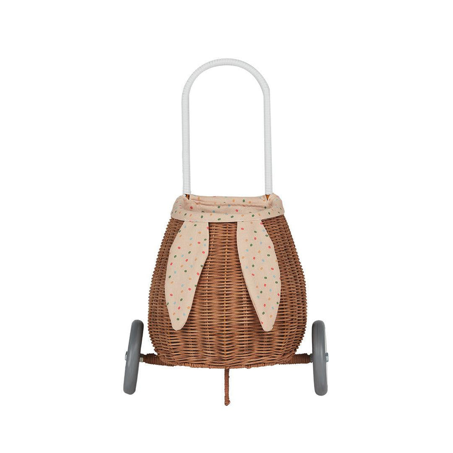 Olli Ella Bunny Rattan Luggy With Lining - Gumdrop - Natural Rattan-Play Bags + Purses-Natural Rattan-Gumdrop | Natural Baby Shower