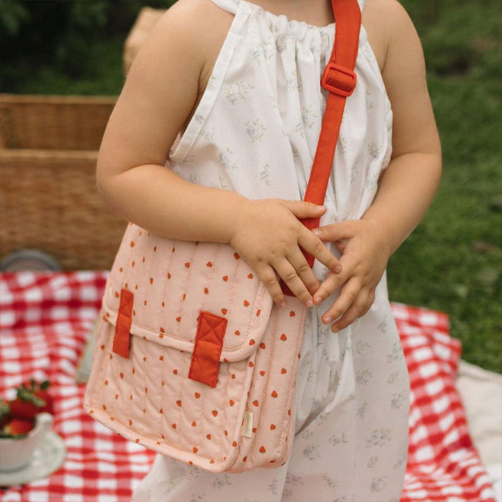 Olli Ella Carrie Convertible Changing Bag + Mat - Strawberry-Play Bags + Purses-Strawberry- | Natural Baby Shower