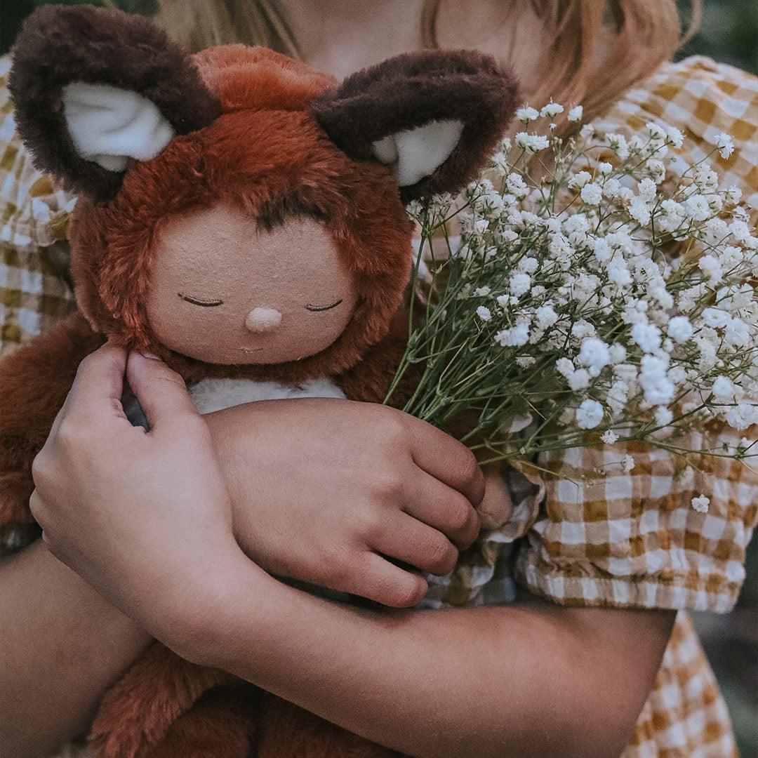 Olli Ella Cozy Dinkums Fox Doll - Finnley - Rust-Dolls-Finnley-Rust | Natural Baby Shower