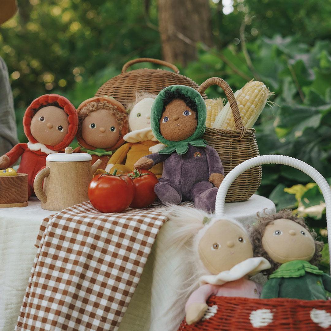 Olli Ella Dinky Dinkum Doll - Ellis Eggplant - Purple-Dolls-Ellis Eggplant-Purple | Natural Baby Shower