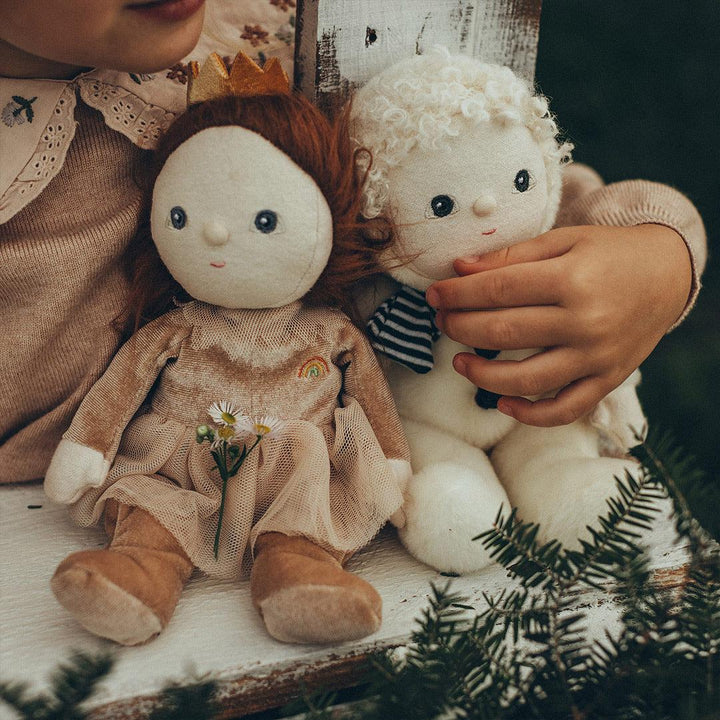 Olli Ella Dinky Dinkum Dolls - Sidney Snowman - White-Dolls-Sidney Snowman /White- | Natural Baby Shower