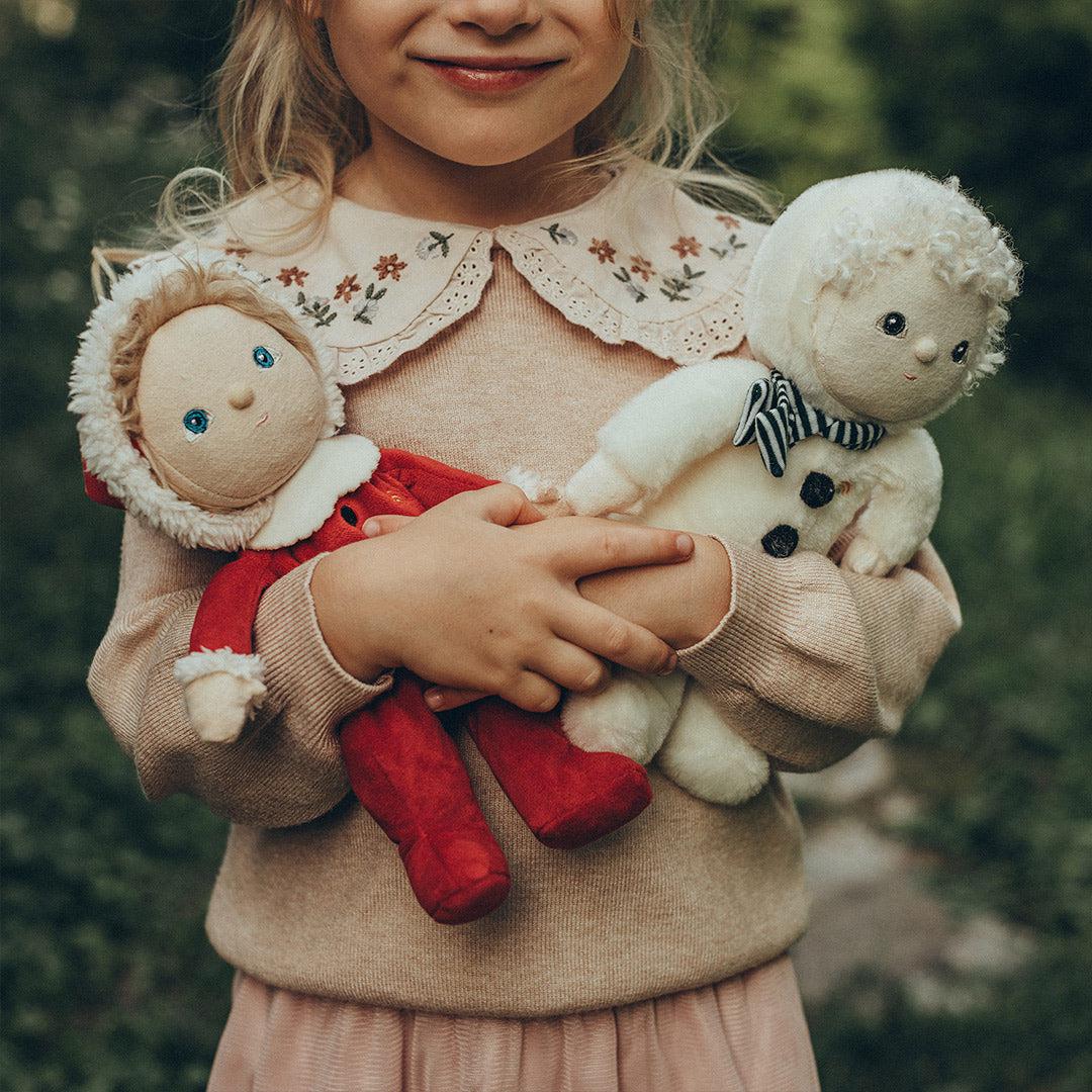 Olli Ella Dinky Dinkum Dolls - Sidney Snowman - White-Dolls-Sidney Snowman /White- | Natural Baby Shower