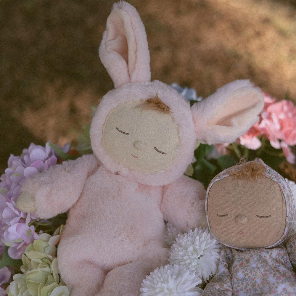 Olli Ella Lullaby Cozy Dinkum - Bunny Moppet - Pink-Dolls-Bunny Moppet- | Natural Baby Shower