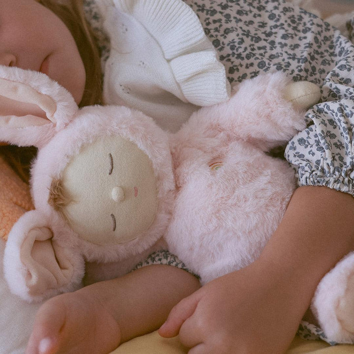 Olli Ella Lullaby Cozy Dinkum - Bunny Moppet - Pink-Dolls-Bunny Moppet- | Natural Baby Shower