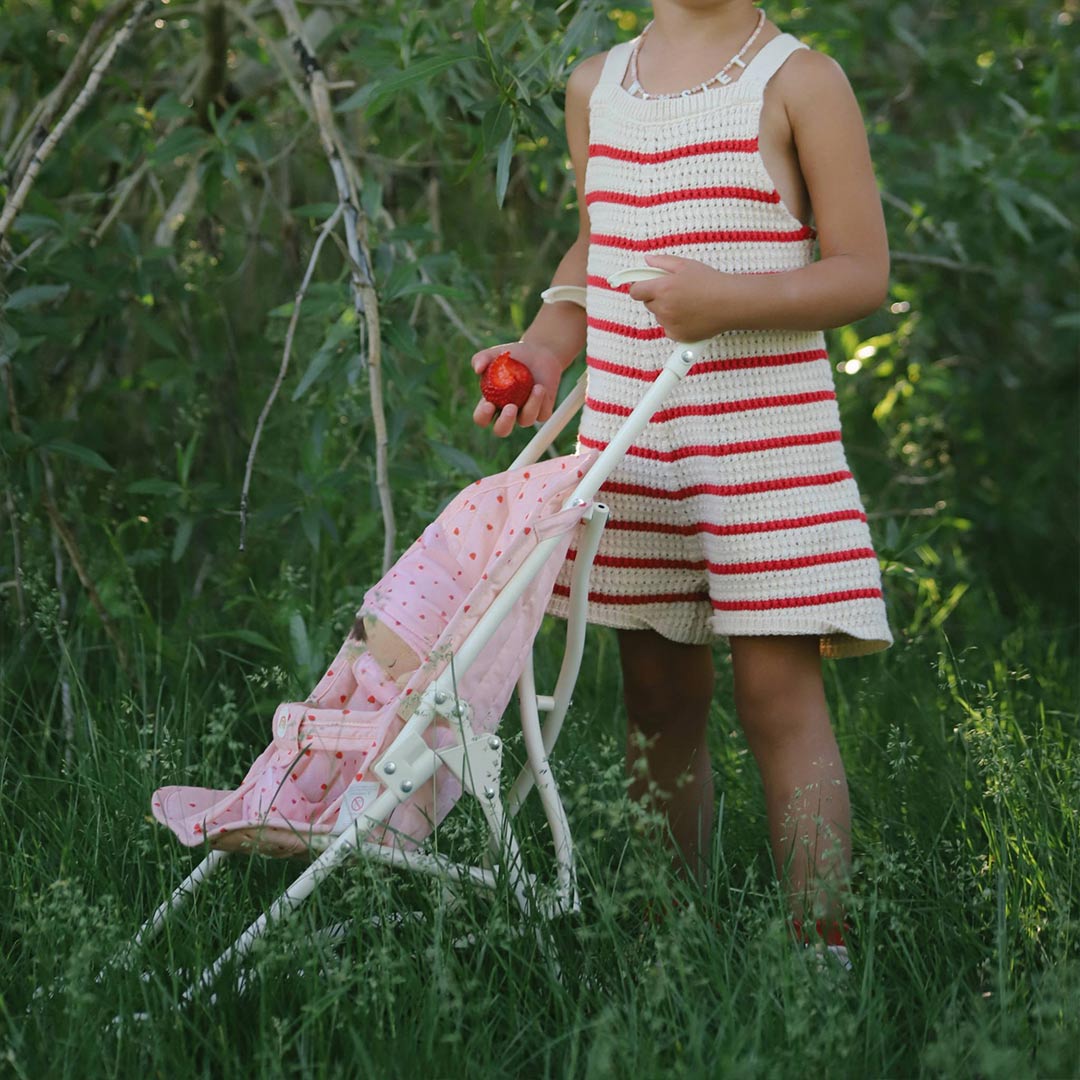 Olli Ella Sollie Stroller - Strawberry-Dolls Prams-Strawberry- | Natural Baby Shower