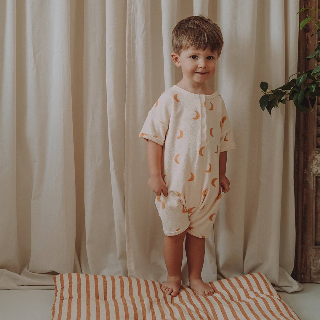 Organic Zoo Suit with Contrast Feet - Cotton Field | Natural