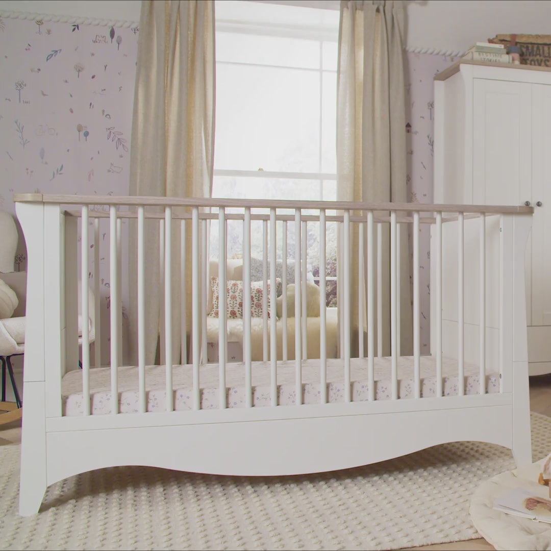 CuddleCo Clara Cot Bed - White/Ash