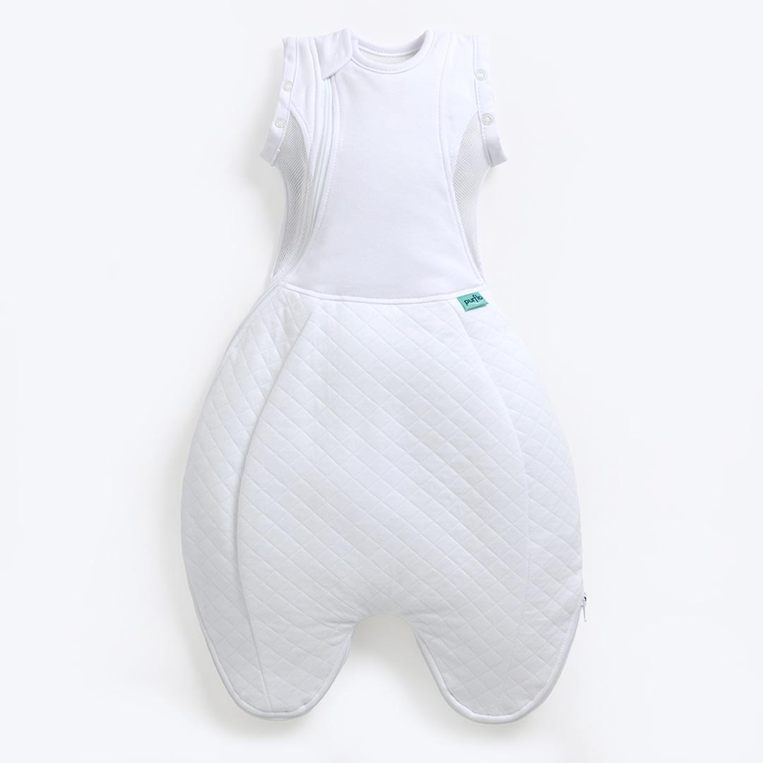 Purflo Swaddle To Sleep Bag - Soft White - TOG 2.5-Sleepsack Swaddles-Soft White-0-4m | Natural Baby Shower