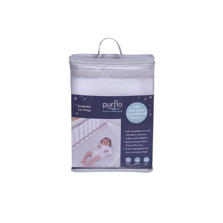 Purflo Breathable Cot Wrap - Soft White-Cot Bumpers- | Natural Baby Shower