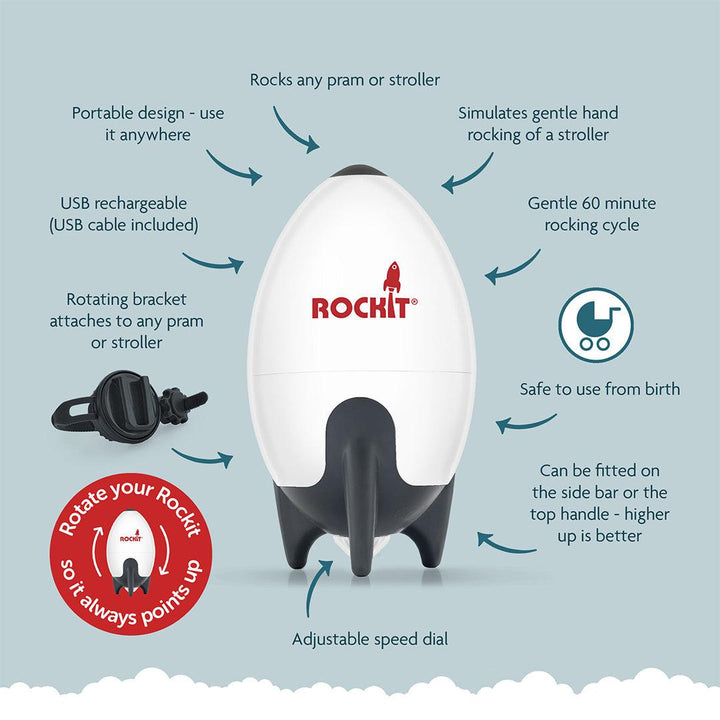 Rockit Rechargeable Portable Baby Rocker-Stroller Accessories- | Natural Baby Shower