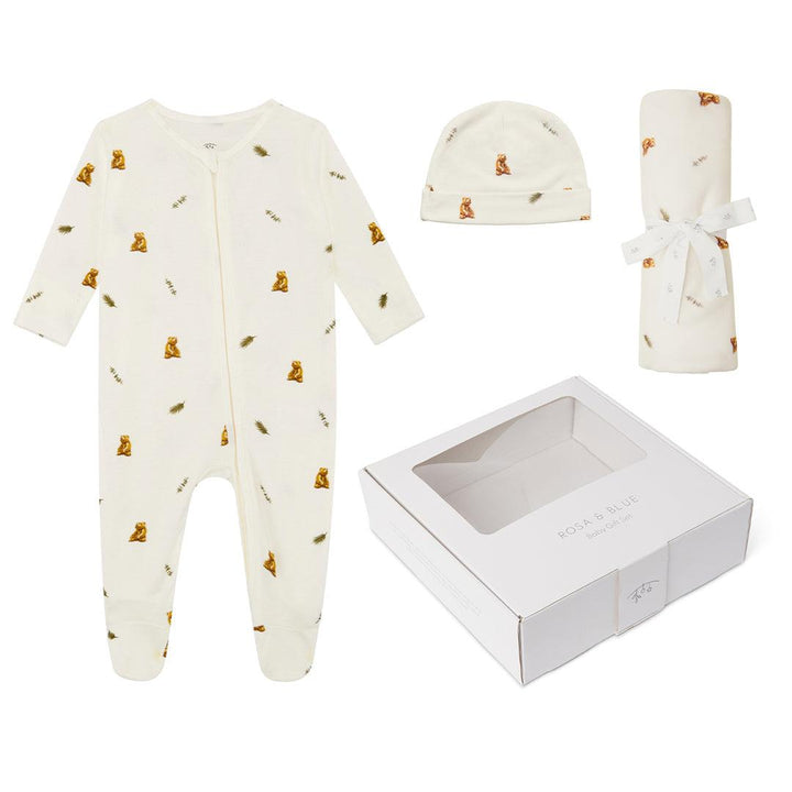 Rosa & Blue Baby Gift Set - Brown Bear-Mama Gift Sets- | Natural Baby Shower