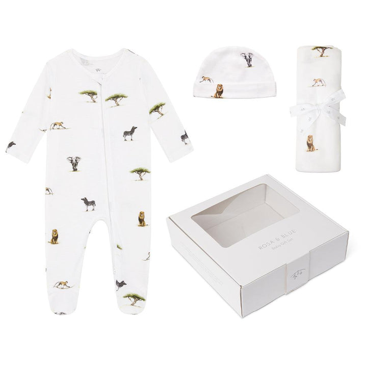 Rosa & Blue Baby Gift Set - Safari-Mama Gift Sets- | Natural Baby Shower