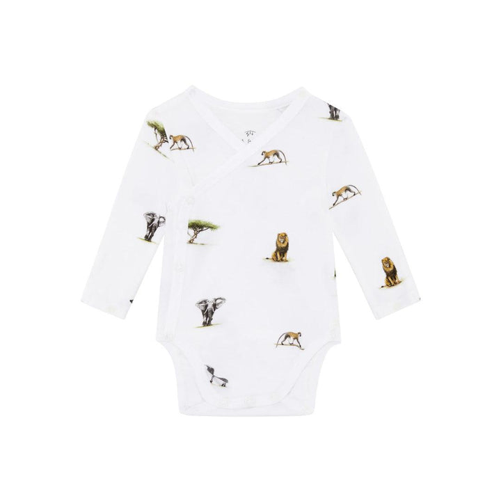 Rosa & Blue Long Bodysuit - Safari-Bodysuits- | Natural Baby Shower